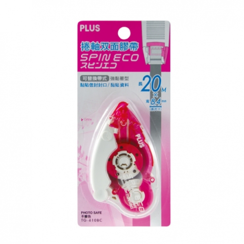 PLUS TG-610BC粉紅37-928旋轉雙面膠帶8.4